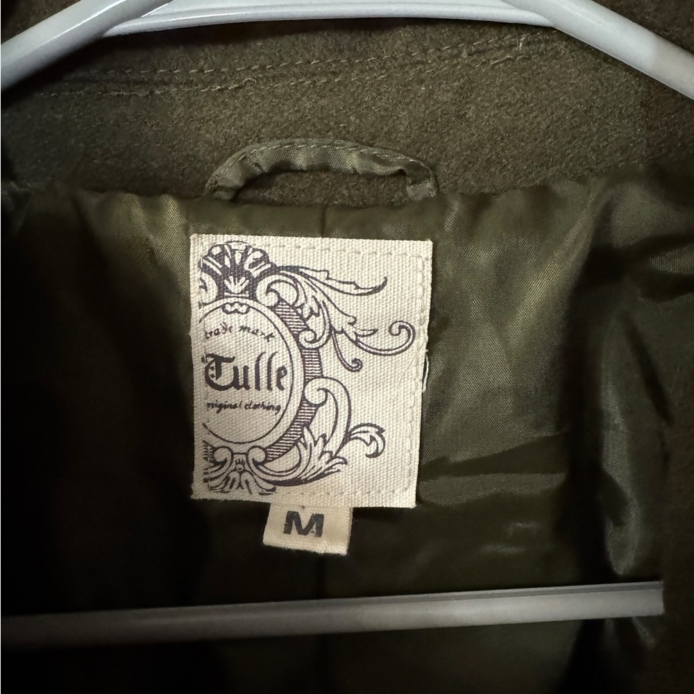 Anthropologie Tulle Women's Olive Green Coat - Picture 5 of 7
